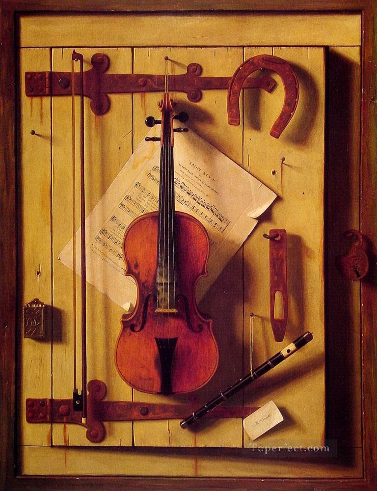 静物画 ヴァイオリンと音楽 ウィリアム・ハーネット油絵
